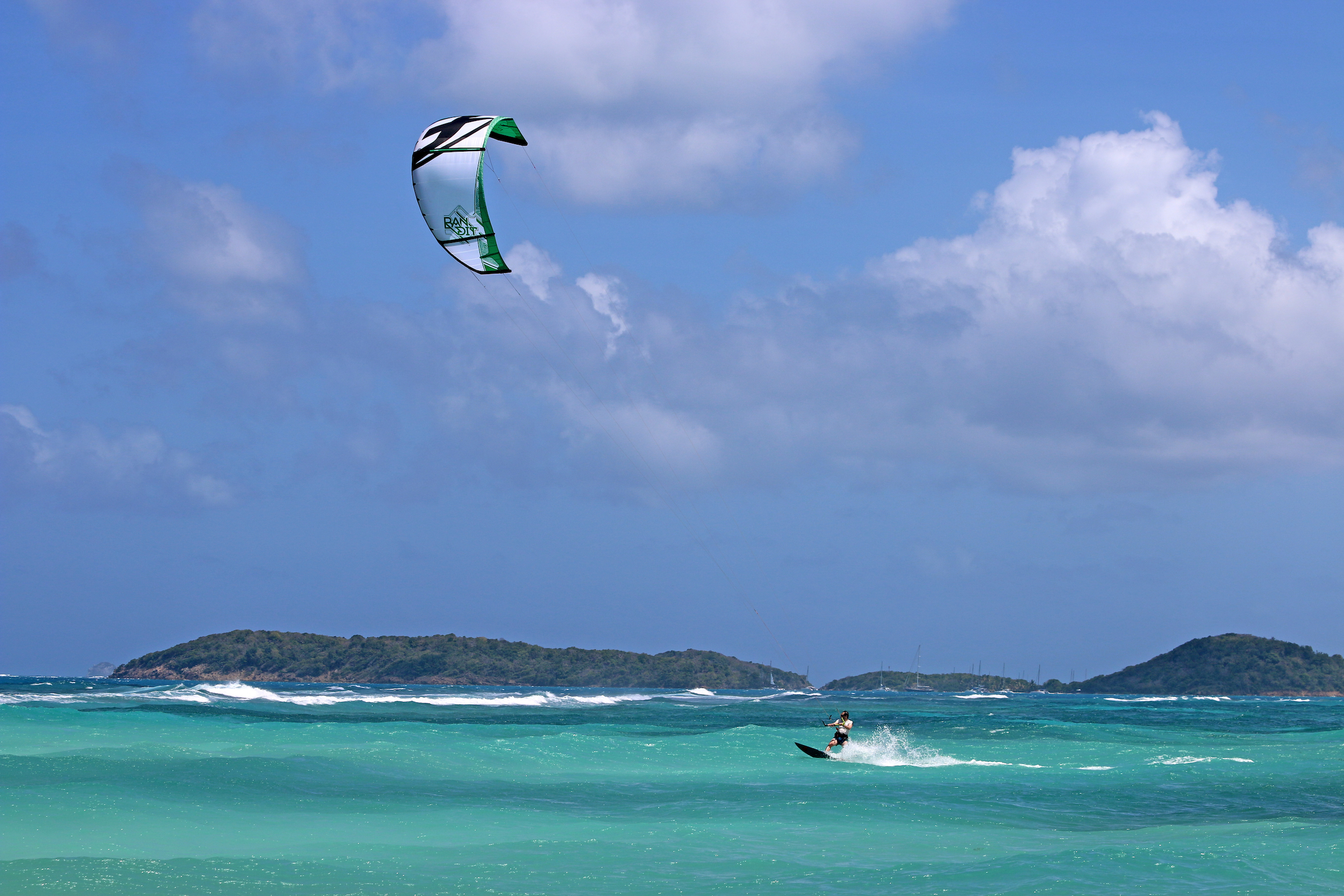 Mark Dixon kitesurfing